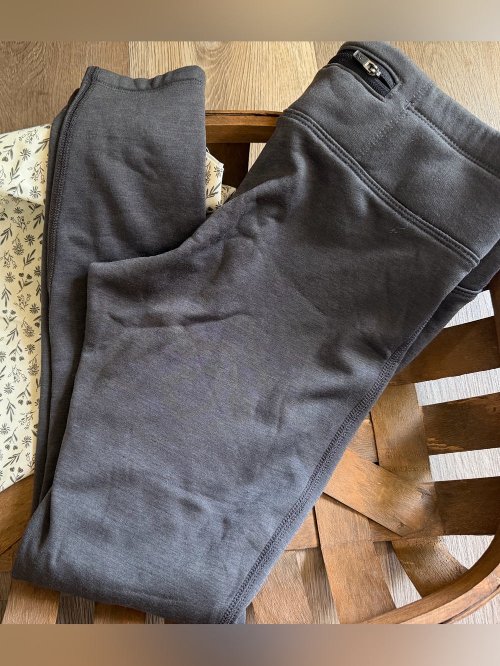 Athleta Charcoal Fleece Lined Leggings